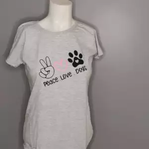 T-Shirt "Peace, Love, Dogs" Femme